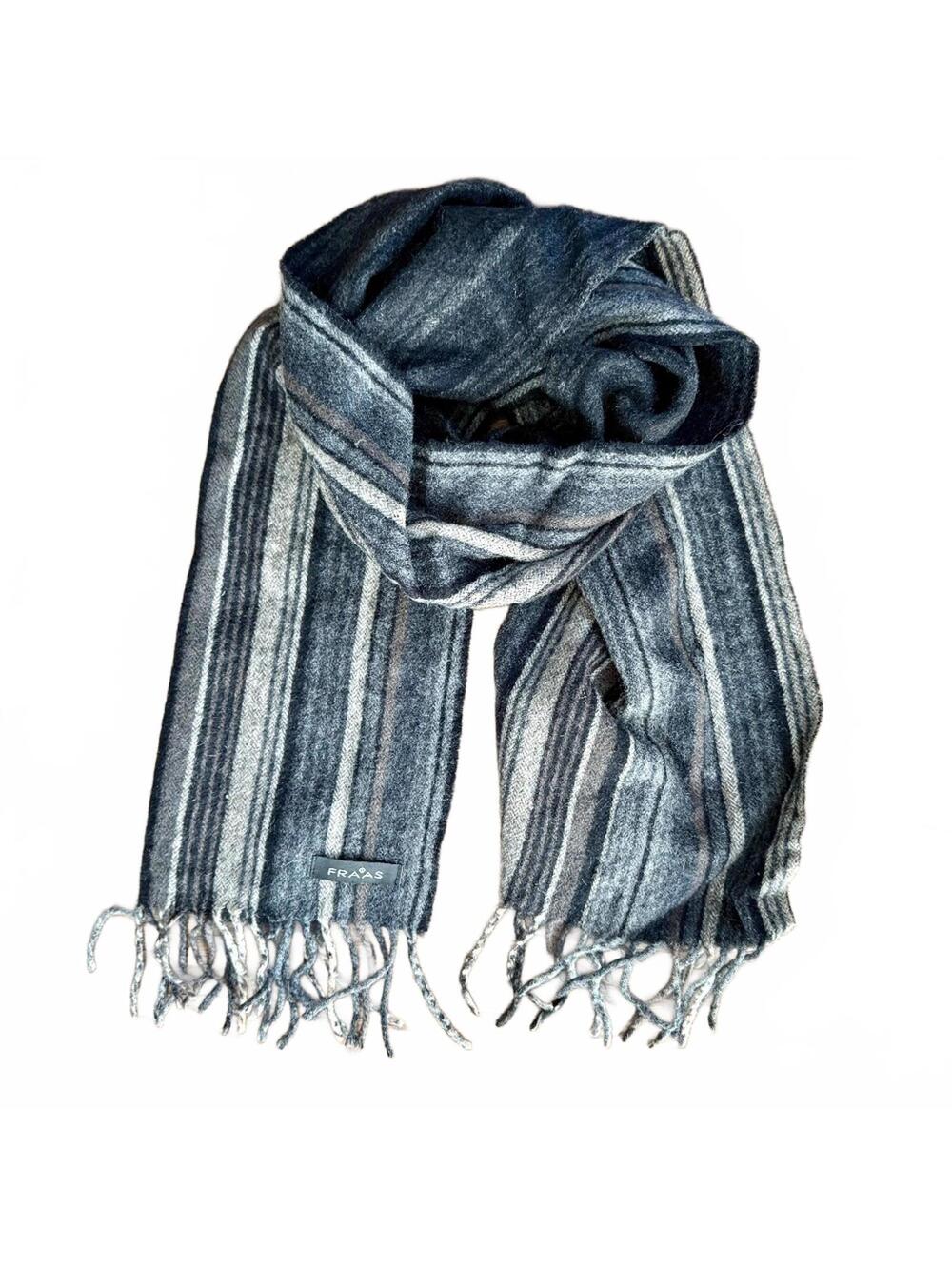 FRAAS Striped Cashmere Wool Scarf Luxury Winter Unisex Warm Holiday Gift NWT
